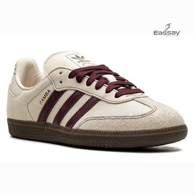 Adidas Samba OG Off-White Maroon Unisex Sneakers_img_1