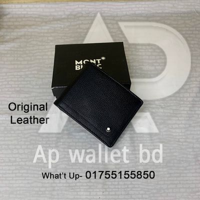 Mont Blanc Genuine Leather B-Fold Wallet With OG Box