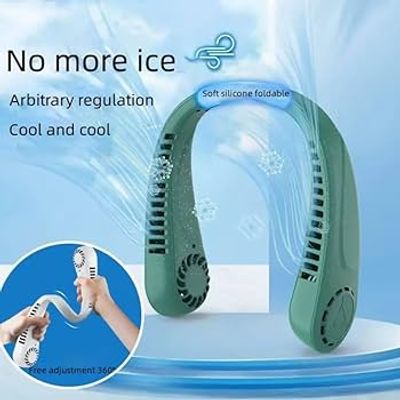 Portable Neck Fan USB Rechargeable with 180°Airflow,3 Speeds Free Adjust Personal Cooling Fan_img_2
