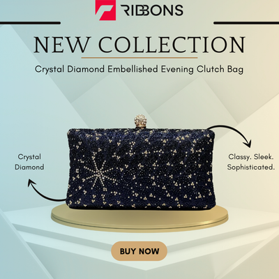 Crystal Diamond Embellished Evening Clutch Bag_img_2