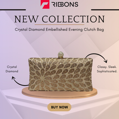 Crystal Diamond Embellished Evening Clutch Bag_img_1