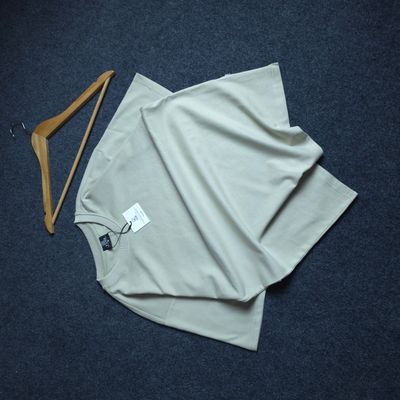 Solid (Pastel Light Olive) Premium Oversized Drop Shoulder T-shirt_img_0
