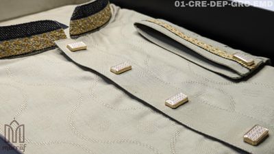 Deep Cream Grace Viscose Panjabi with Elegant Embroidery_img_5