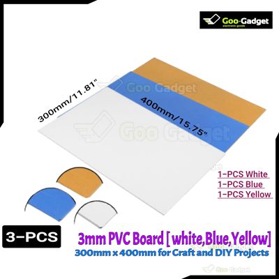 3mm PVC Board (Set of 3) | White/Blue/Yellow | 300mm x 400mm / 11.81" x 15.75" for Craft and DIY Projects_img_4