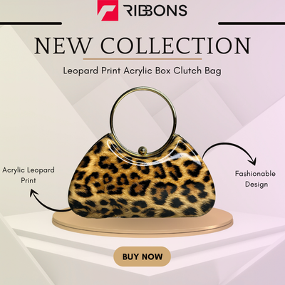 Leopard Print Acrylic Box Clutch Bag