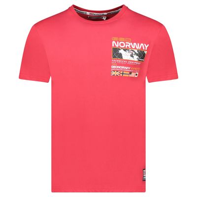 Men's T-Shirt Short Sleeve with Red Flag_img_0