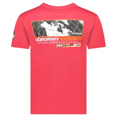 Men's T-Shirt Short Sleeve with Red Flag_img_1