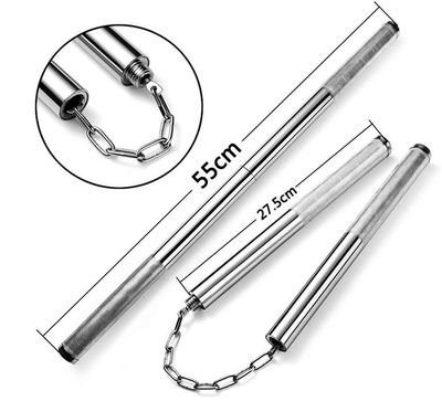 Stainless Steel Nunchaku Classical bruce lee style, Martial Arts Training Practice Metal Durable Nunchaku Sold By Fight Fitness_img_1