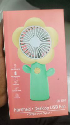Flower Design Handheld & Desktop USB Fan – Cute & Portable (DD 8088)_img_2