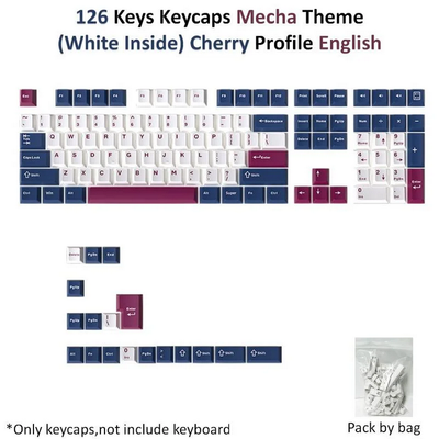 126 Keys PBT Keycaps - Mecha (White inside)_img_0