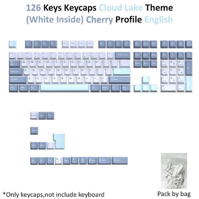 126 Keys PBT Keycaps - Cloud Lake (White inside)_img_0