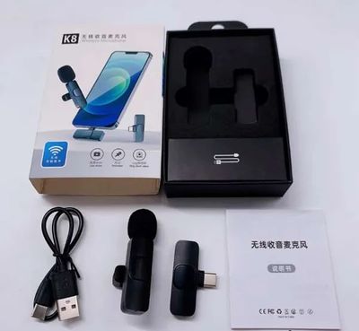 K8 Wireless Microphone for YouTube Vlogging Video Recording Online Classes/Collar Microphone with Noise Cancellation Mic Supports Type-C Android & iPhone/Plug and Play_img_1