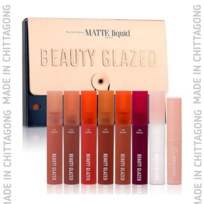 Beauty Glazed Matte Liquid Lipstick Mini Outfit - 8pcs Set_img_0