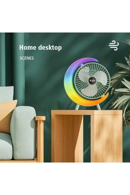 Colorful Moon Fan – Stylish Cooling with Rainbow LED Elegance_img_1