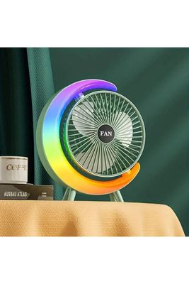 Colorful Moon Fan – Stylish Cooling with Rainbow LED Elegance_img_0
