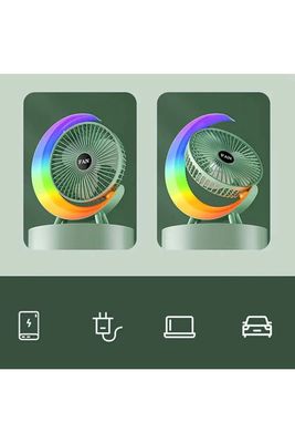 Colorful Moon Fan – Stylish Cooling with Rainbow LED Elegance_img_4