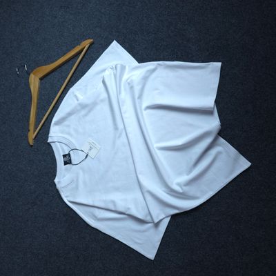 Solid (White) Premium Oversized Drop Shoulder T-shirt_img_0