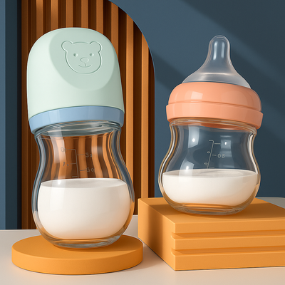 Newborn Glass Bottle / নবজাতকের কাচের বোতল 🍼 – Anti-Inflation, Anti-Choking, 80/160ml for Breast Milk_img_3