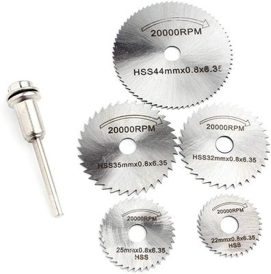 5pcs HSS Saw Blades + 1pc Extension Rod, Rotary Tool Set Circular Wood Cutting Saw Blade Discs_img_0