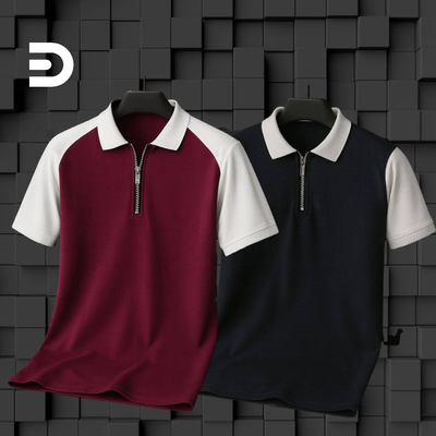 Get Extra Discount  2Piece Stylish Premium Quality Zipper Polo