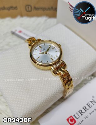 Curren 9098 Ladies Chain Watch- Silver Dial- Golden Bezel- Golden Chain- TF Code CR943CF_img_9