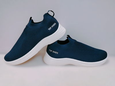 Top Shoe Mesh Lightweight Slip On Walking And Running Casual Gym Shoes Sneakers For Men|Blue_img_1