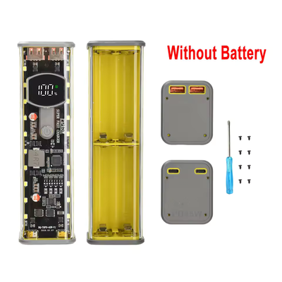 PD 45W Super Fast Charging Transparent Power Bank Case Solderless 8pcs 18650 Battery with LED Light_img_11