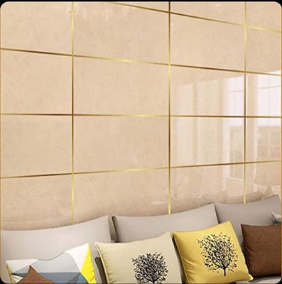 166 Feet (Golden color) Self-Adhesive Waterproof Tile Gap Tape for Floor and Wall Sealing(1 line tiles gap adhesive)_img_7