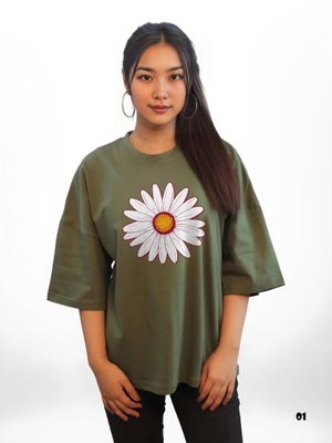 Drop Shoulder Floral Premium T-shirt - 01_img_2