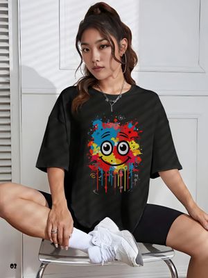 Drop Shoulder Premium Happy T-shirt - 02_img_0