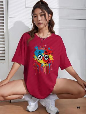 Drop Shoulder Premium Happy T-shirt - 02_img_2