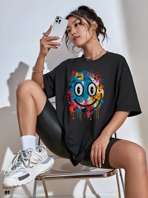 Premium Drop Shoulder Happy T-shirt - 03_img_0