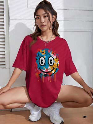 Premium Drop Shoulder Happy T-shirt - 03_img_1