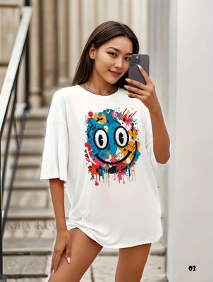 Premium Drop Shoulder Happy T-shirt - 03_img_2