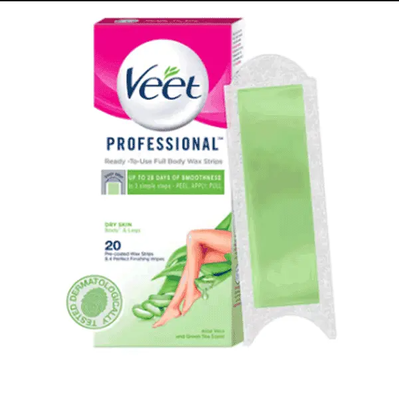 Veet Professional Dry Skin Hair Removal Wax Strips 20 Strips for Body & Legs_img_1