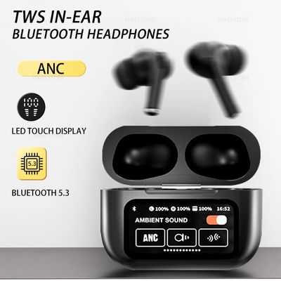 A9 pro ANC Earbuds With Digital Display Touch Screen_img_0