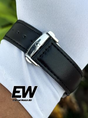 OMEGA 57 SPEED MASTER BLACK DIAL BLACK BELT SILVER CASE_img_2