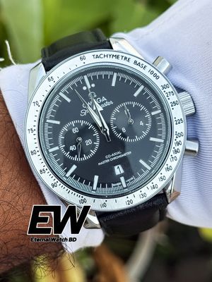 OMEGA 57 SPEED MASTER BLACK DIAL BLACK BELT SILVER CASE_img_3