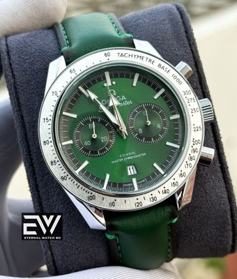 OMEGA 57 SPEED MASTER GREEN BELT GREEN DIAL SILVER CASE_img_0