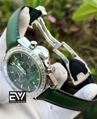 OMEGA 57 SPEED MASTER GREEN BELT GREEN DIAL SILVER CASE_img_1