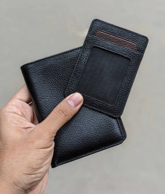 KROYSHALA Men's Leather Wallet - Black | Slim & Stylish Bifold_img_2