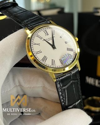 PATEK THIN WATCH | GOLDEN CASE | WHITE DIAL | BLACK BELT | JAPAN MOVEMENT | SAPPHIRE GLASS (SEMI AAA)_img_0