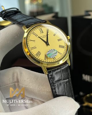 PATEK THIN WATCH | GOLDEN CASE |GOLDEN DIAL | BLACK BELT | JAPAN MOVEMENT | SAPPHIRE GLASS (SEMI AAA)_img_0