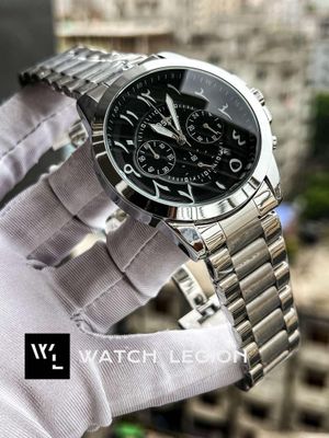 FOSSIL QUARTZ ARABIC BLACK DIAL SILVER CASE_img_0