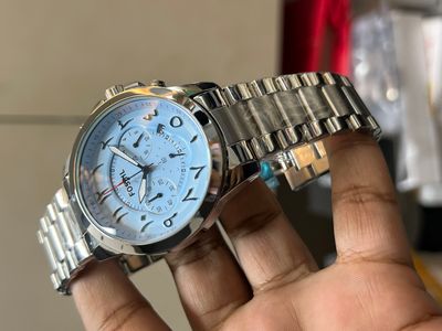FOSSIL QUARTZ ARABIC TIFFANY DIAL SILVER CASE_img_0