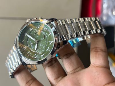 FOSSIL QUARTZ ARABIC GREEN DIAL SILVER CASE_img_0
