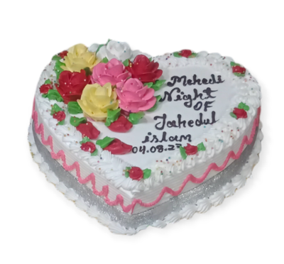 মেহেদি অনুষ্ঠানের জন্য স্পেশাল হার্ট কেক_img_0
