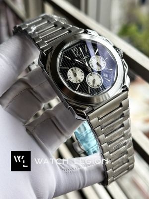 BVLGARI CHAIN BLACK WAFFLE DIAL WHITE SUB