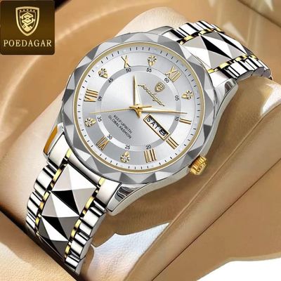 POEDAGAR 615 Diamond Cut Watch For Men-Dial Window Man_img_0