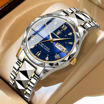 POEDAGAR 615 Diamond Cut Watch For Men-Dial Window Man_img_2